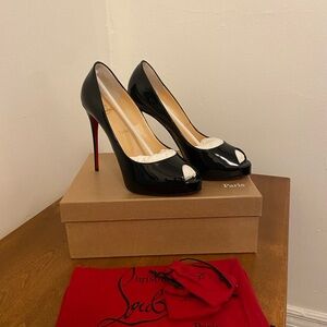 Christian Louboutin Black Peep Toe Heels